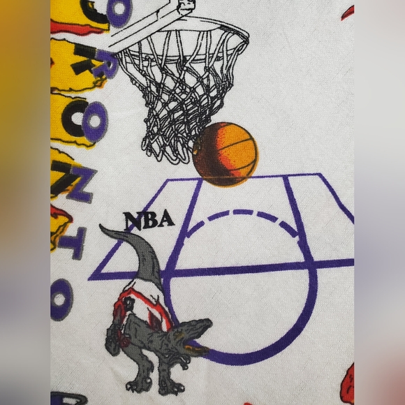 RARE Vintage 90s NBA Toronto Raptors Soft Huge Fabric 5x12 Feet - Picture 5 of 9